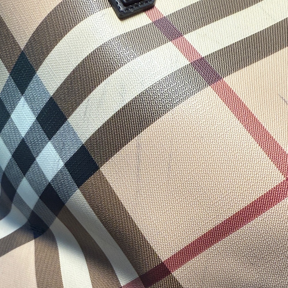 Burberry Beige and Black Checkered Tote - Picture 5 of 11